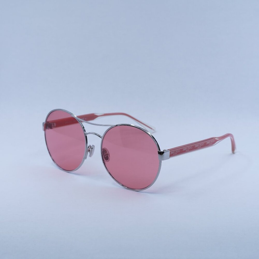 🕶️ New Jimmy Choo YANN/S 010 UR Sunglasses - Shiny Palladium with Pink Frame - Picture 1 of 11